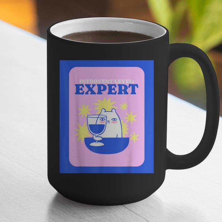 Fun Cute Introvert Cat Character With Wine Graphic Print Coffee Mug Fun Cute Introvert Cat Character With Wine Graphic Print Coffee Mug