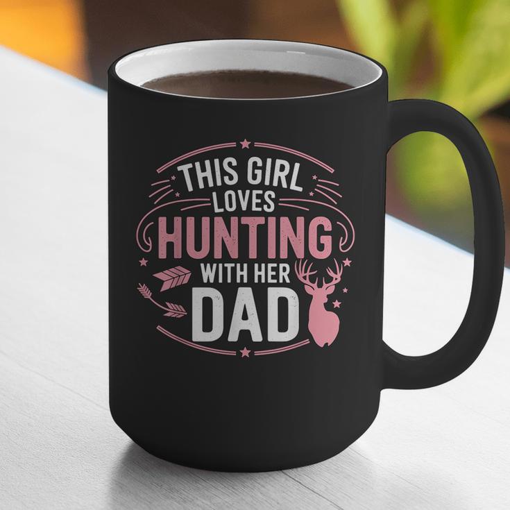 This Girl Loves Hunting With Her Dad Pink Deer Hunter Graphic Print Coffee Mug