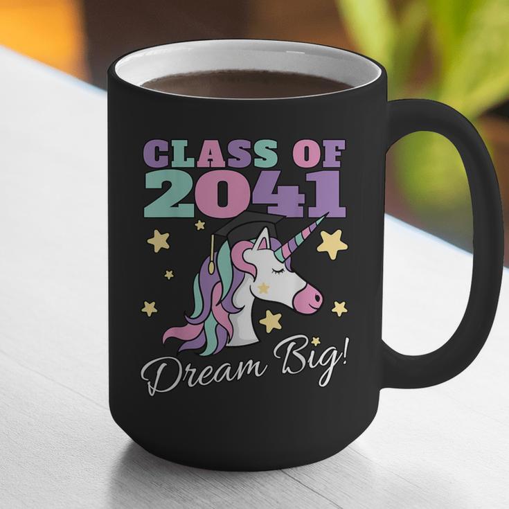 Girls Class Of 2041 Magical Unicorn Graduation Cap Graphic Print Coffee Mug