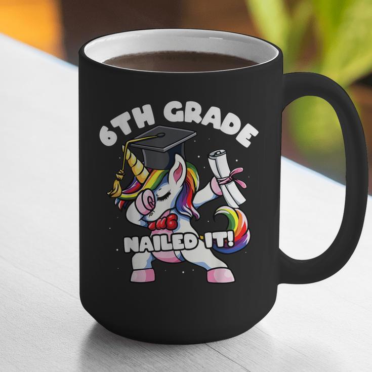 Girls Dabbing Unicorn 6th Sixth Grade Nailed It Graduation Graphic Print Coffee Mug
