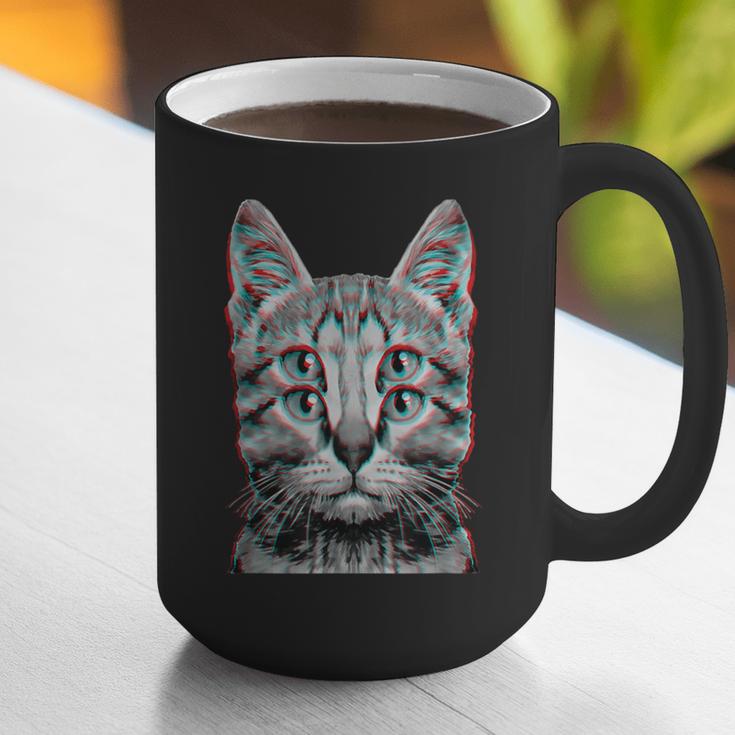 Glitch Weird Cat Kitten Optical Illusion Cat Mom Dad Graphic Print Coffee Mug