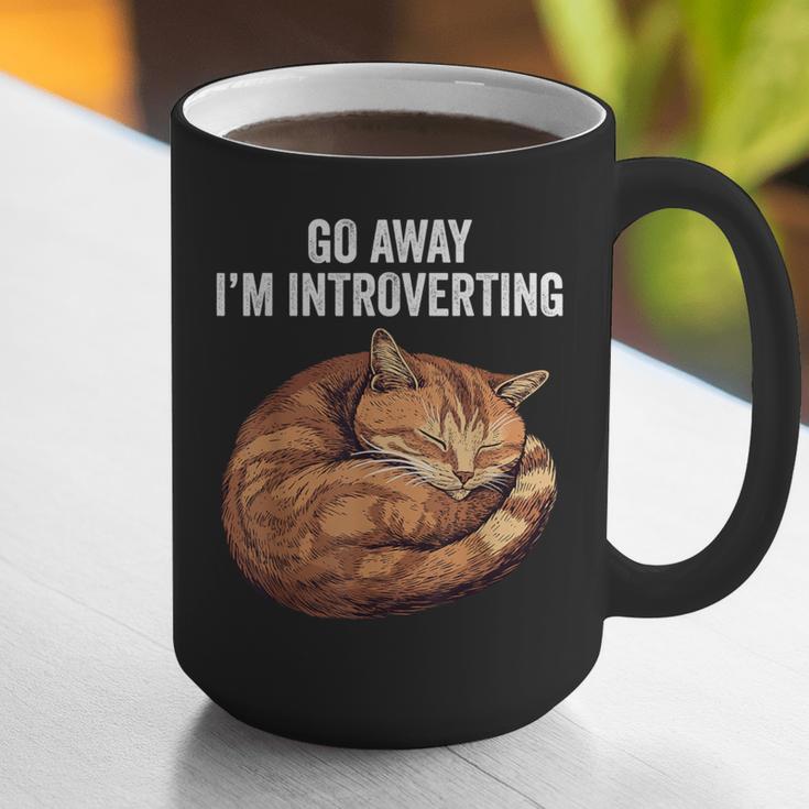 Go Away I'm Introverting Cat Introvert Men Women Girls Kids Graphic Print Coffee Mug