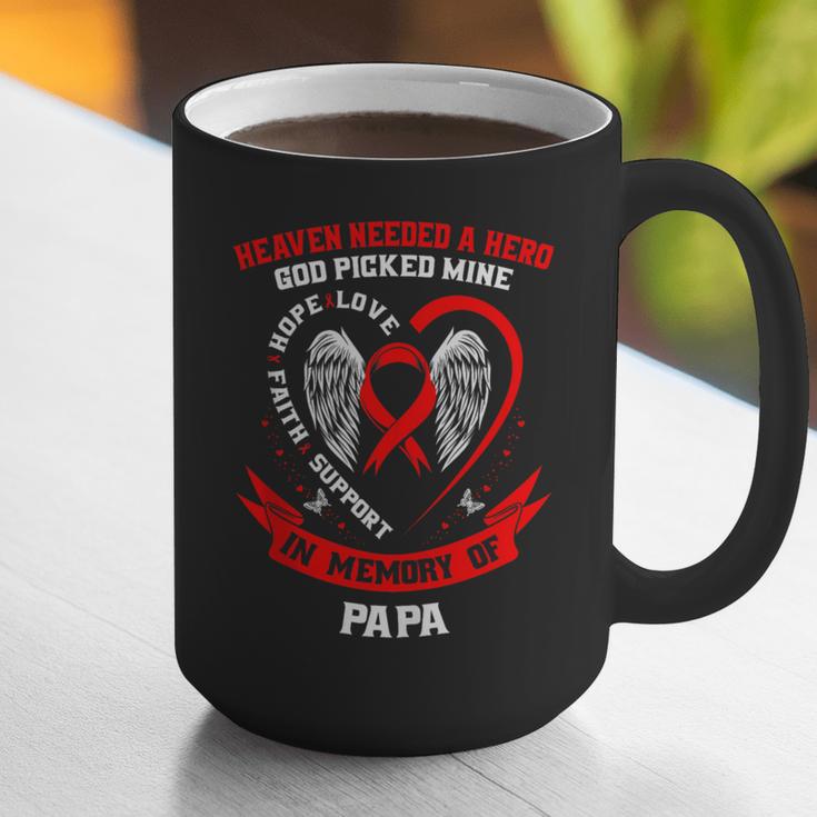 Go Red In Memory Of Papa Heart Disease Awareness Memorial Graphic Print Coffee Mug