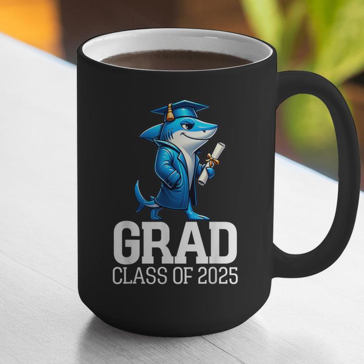 Grad Class Of 2025 Boys Shark Graduation Graduated Graphic Print Coffee Mug