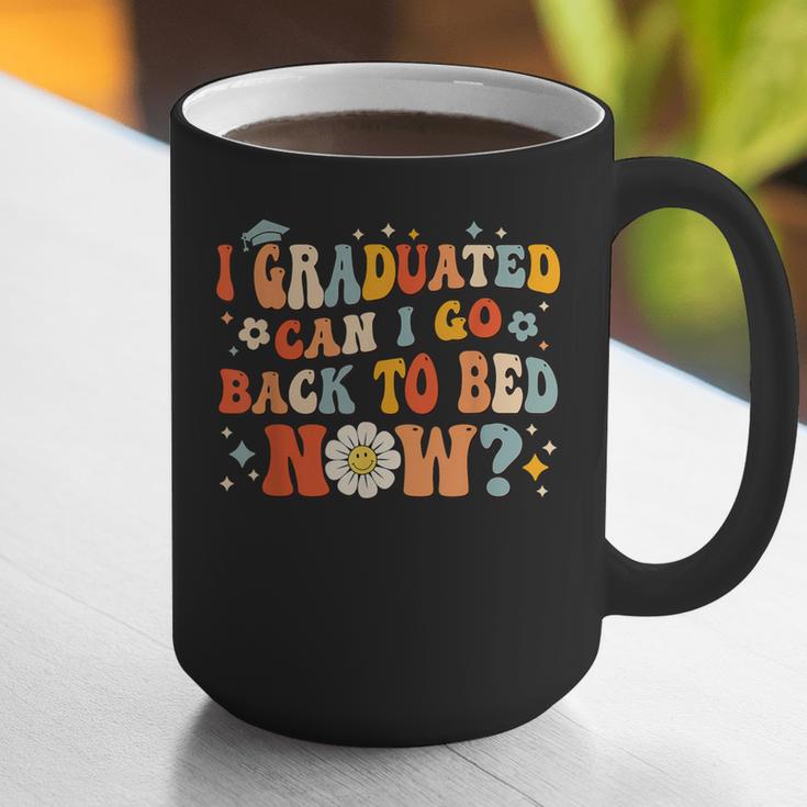 I Graduated Can I Go Back To Bed Now Graduation Groovy Graphic Print Coffee Mug