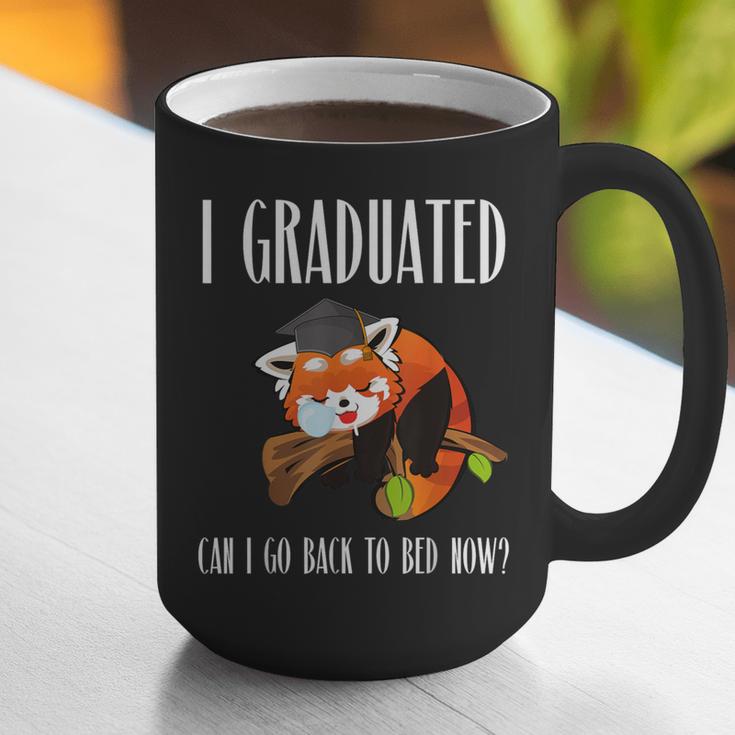 I Graduated Can I Go Back To Bed Sleepy Red Panda Graduation Graphic Print Coffee Mug