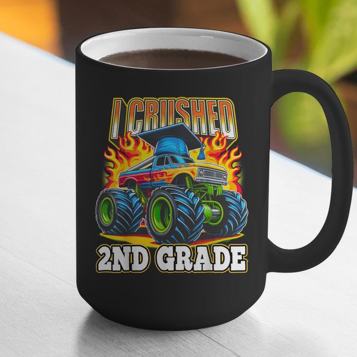 Graduation 2nd Grade Monster Truck Boys I Crushed Grad Graphic Print Coffee Mug