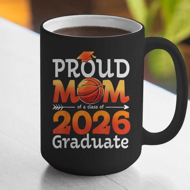 Graduation Basketball Retro Proud Mom Of A 2026 Graduate Graphic Print Coffee Mug