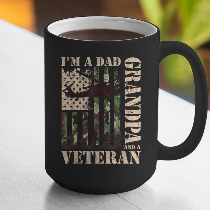 Grandpa Veteran Fathers Day Dad Veteran Camo American Flag Graphic Print Coffee Mug