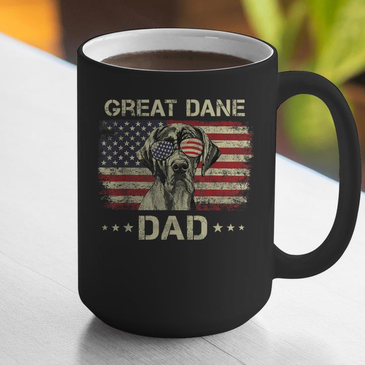 Great Dane Dad Dog Lovers American Flag 4th Of July Graphic Print Coffee Mug