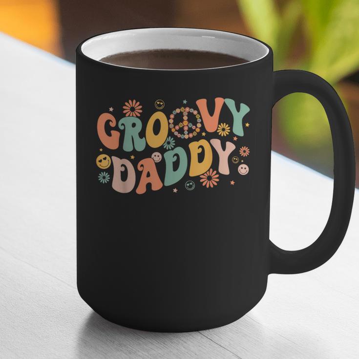 Groovy Daddy Birthday Party Peace Sign Dad 60s 70s Hippie Graphic Print Coffee Mug