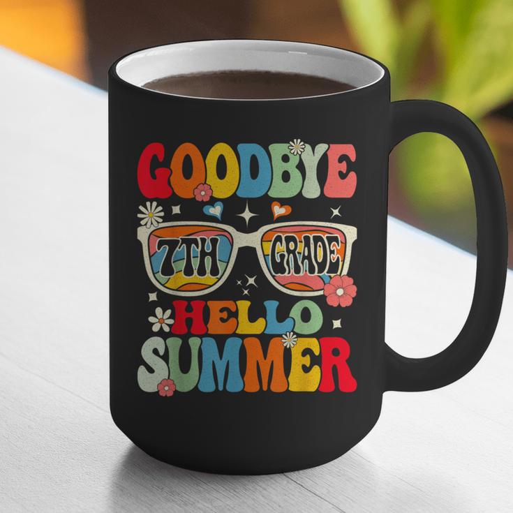 Groovy Goodbye 7th Grade Graduation Hello Summer Kids Graphic Print Coffee Mug