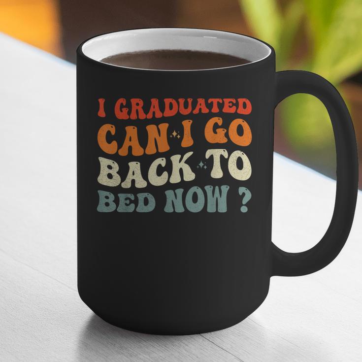 Groovy I Graduated Can I Go Back To Bed Now Graduation Graphic Print Coffee Mug
