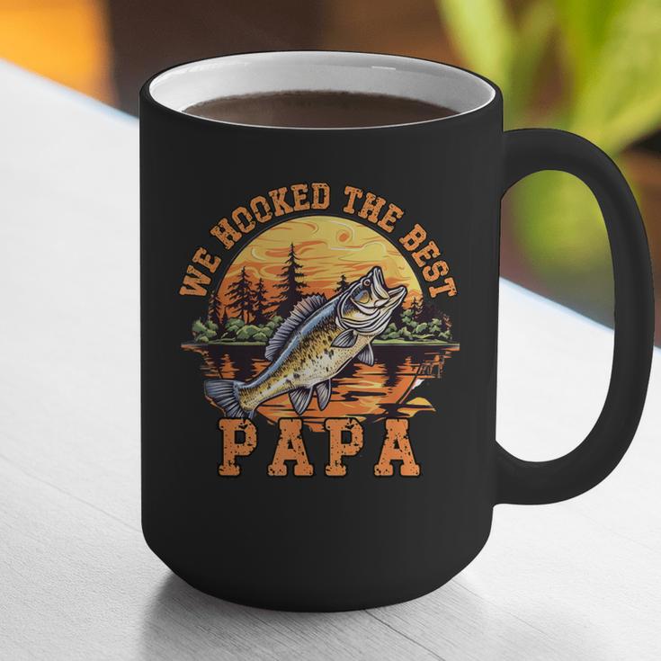 We Hooked The Best Papa Ever Fishing Dad Papa's Day Graphic Print Coffee Mug