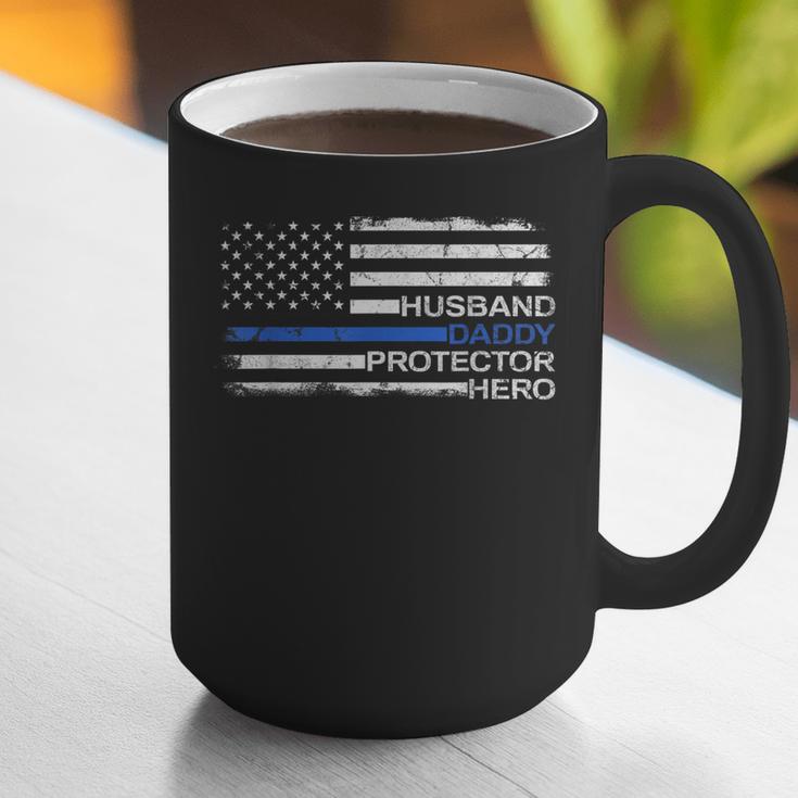 Husband Daddy Protector Hero Police Officer Father Dad Graphic Print Coffee Mug