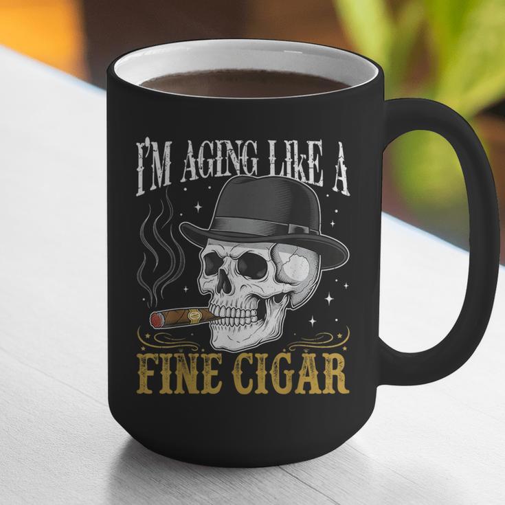 I'm Aging Like a Fine Cigar Skull Dad Retro Adult Graphic Print Coffee Mug I'm Aging Like a Fine Cigar Skull Dad Retro Adult Graphic Print Coffee Mug