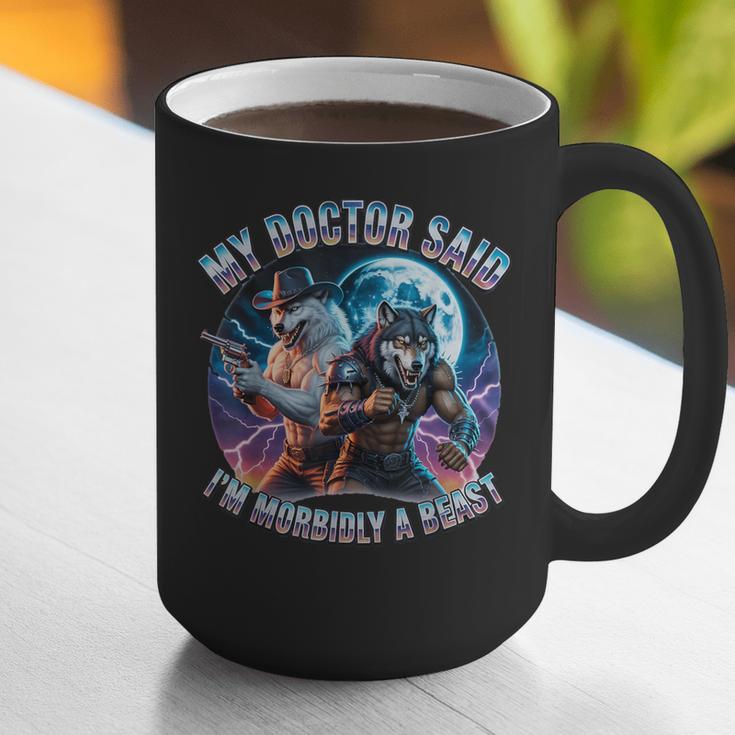 I'm A Beast Alpha Man Alpha Wolves Jokes Dad Papa Alpha Wolf Graphic Print Coffee Mug