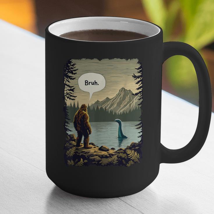 Introvert Bigfoot Sasquatch Loch Ness Monster Bruh Graphic Print Coffee Mug