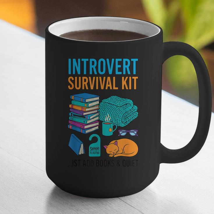 Introvert Book Lover Introvert Survival Kit Graphic Print Coffee Mug