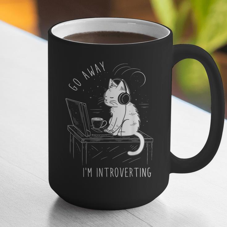 Introvert Cat With Coffee On Computer Antisocial Emo Goth Graphic Print Coffee Mug Introvert Cat With Coffee On Computer Antisocial Emo Goth Graphic Print Coffee Mug