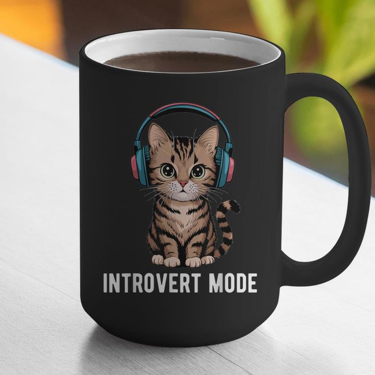 Introvert Mode Cat With Headphones Kitten Lover Graphic Print Coffee Mug Introvert Mode Cat With Headphones Kitten Lover Graphic Print Coffee Mug