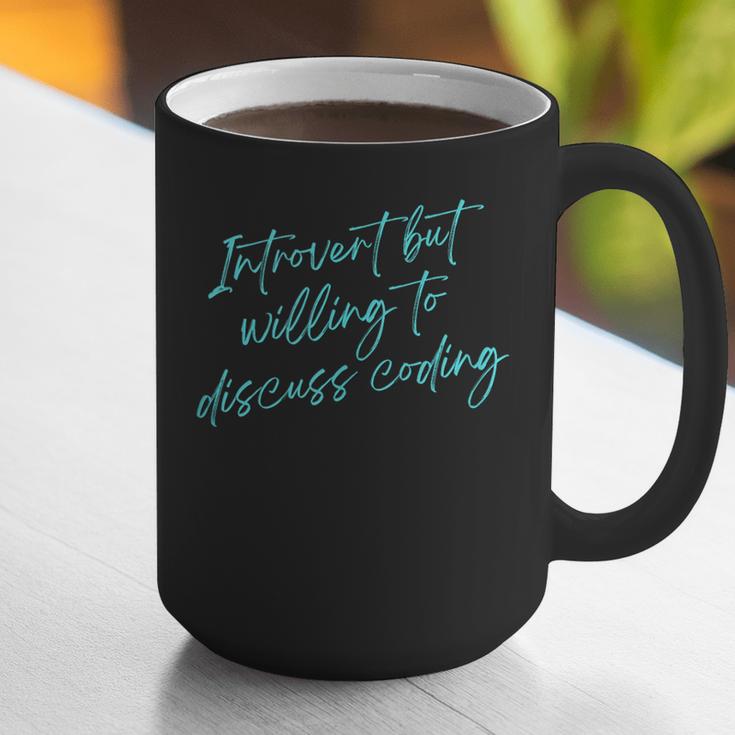 Introvert But Willing To Discuss Coding Graphic Print Coffee Mug Introvert But Willing To Discuss Coding Graphic Print Coffee Mug