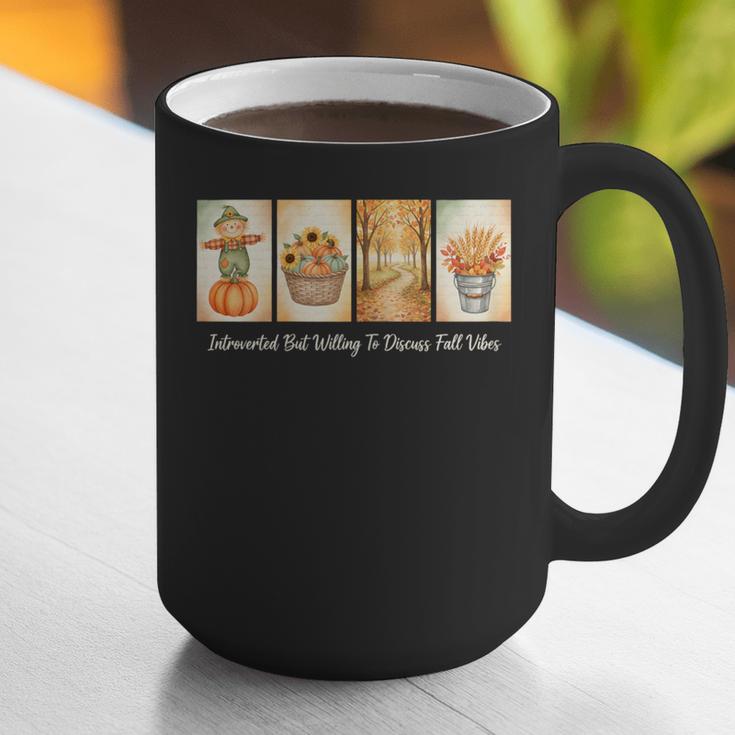 Introverted But Willing To Discuss Fall Vibes Autumn Pumpkin Graphic Print Coffee Mug Introverted But Willing To Discuss Fall Vibes Autumn Pumpkin Graphic Print Coffee Mug