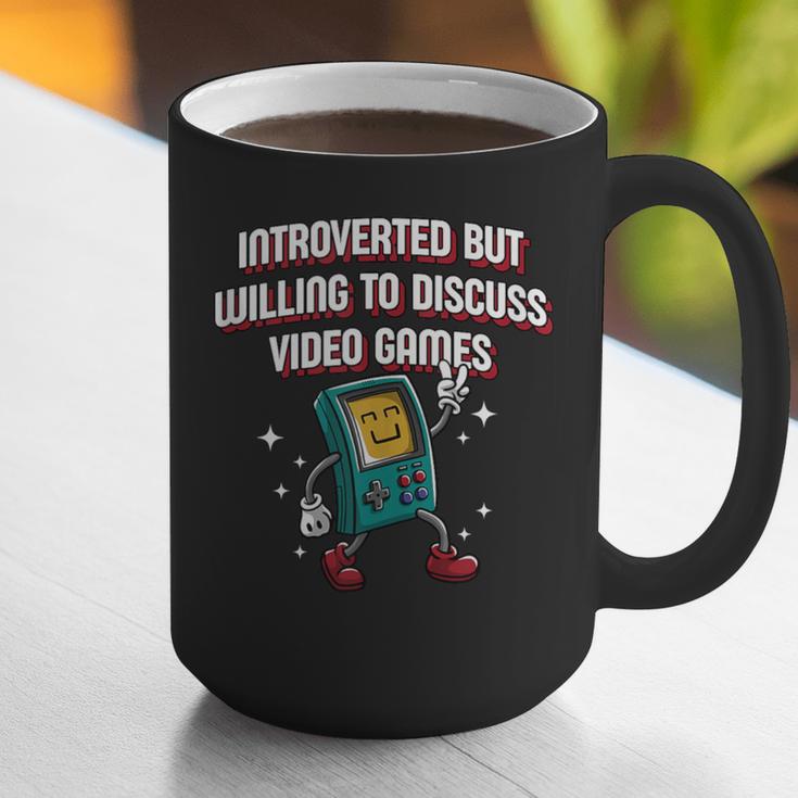 Introverted But Willing To Discuss Video Games Introvert Graphic Print Coffee Mug