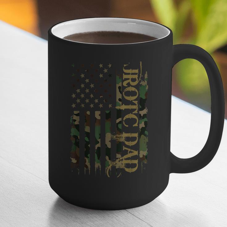 JROTC Dad United States Distressed Camo w US Flag Graphic Print Coffee Mug