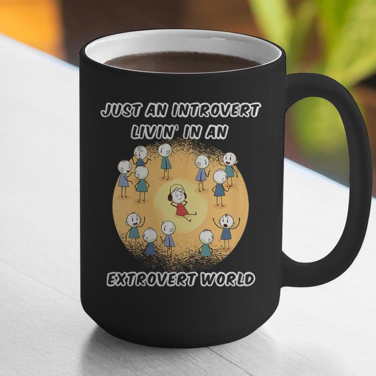 Just An Introvert Living In An Extrovert World Stickmen Graphic Print Coffee Mug Just An Introvert Living In An Extrovert World Stickmen Graphic Print Coffee Mug