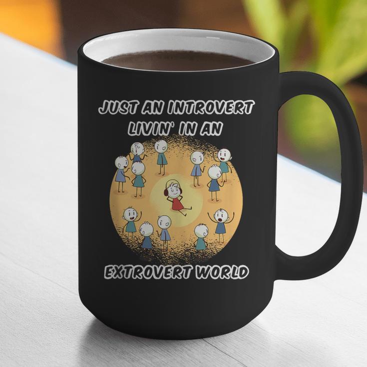 Just An Introvert Living In An Extrovert World Stickmen Graphic Print Coffee Mug