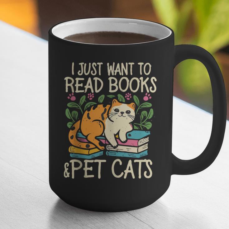 I Just Want To Read Books And Pet Cats Introvert Graphic Print Coffee Mug