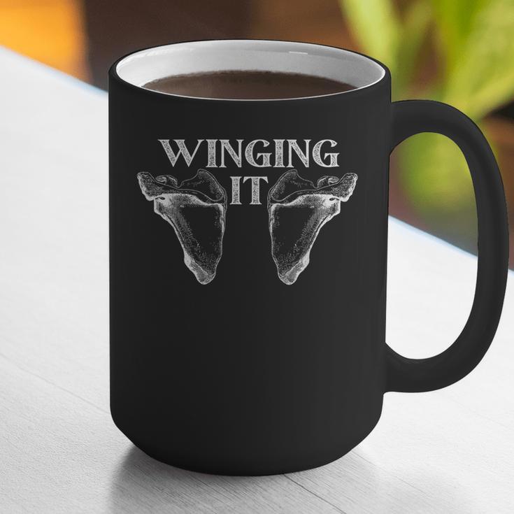 Just Winging It Anatomy Pun Dad Joke Graphic Print Coffee Mug
