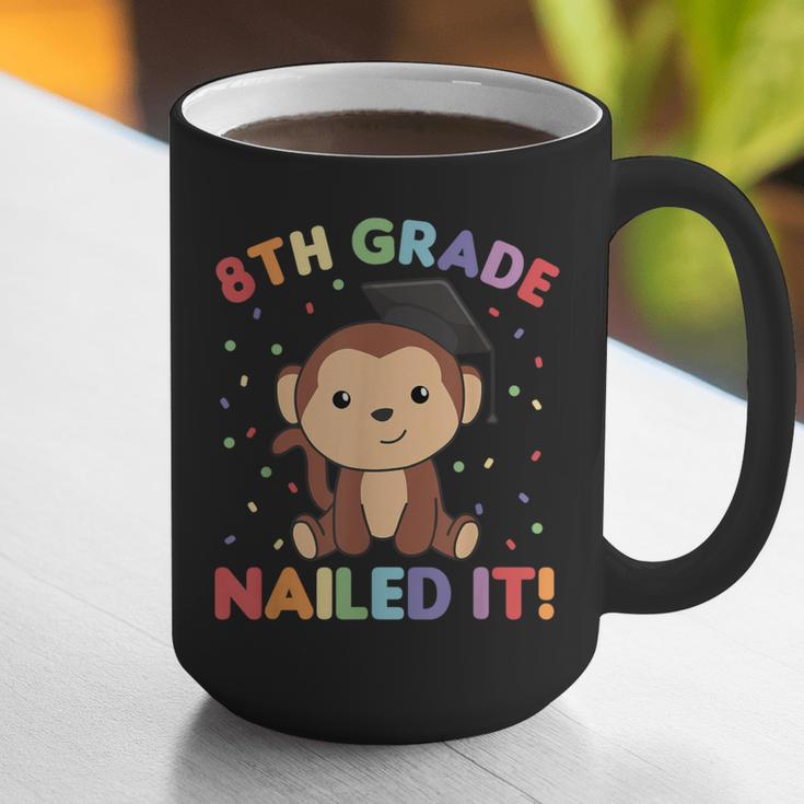 Kids 8th Grade Nailed It Monkey Graduation Graphic Print Coffee Mug