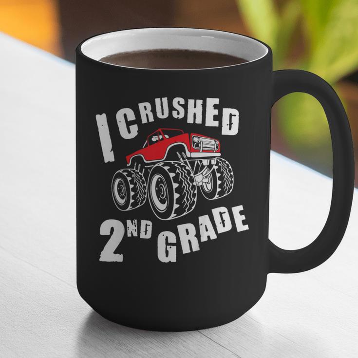 Kids I Crushed 2nd Grade Monster Truck School Graduation Graphic Print Coffee Mug