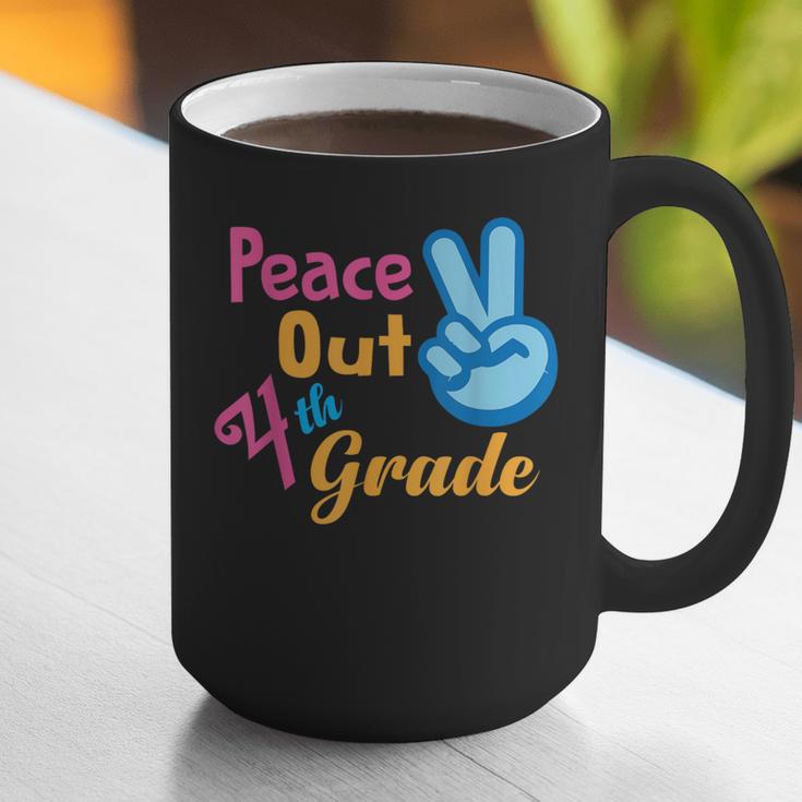 Last Day Of School Peace Out Grade 4 Graduation Kids Graphic Print Coffee Mug