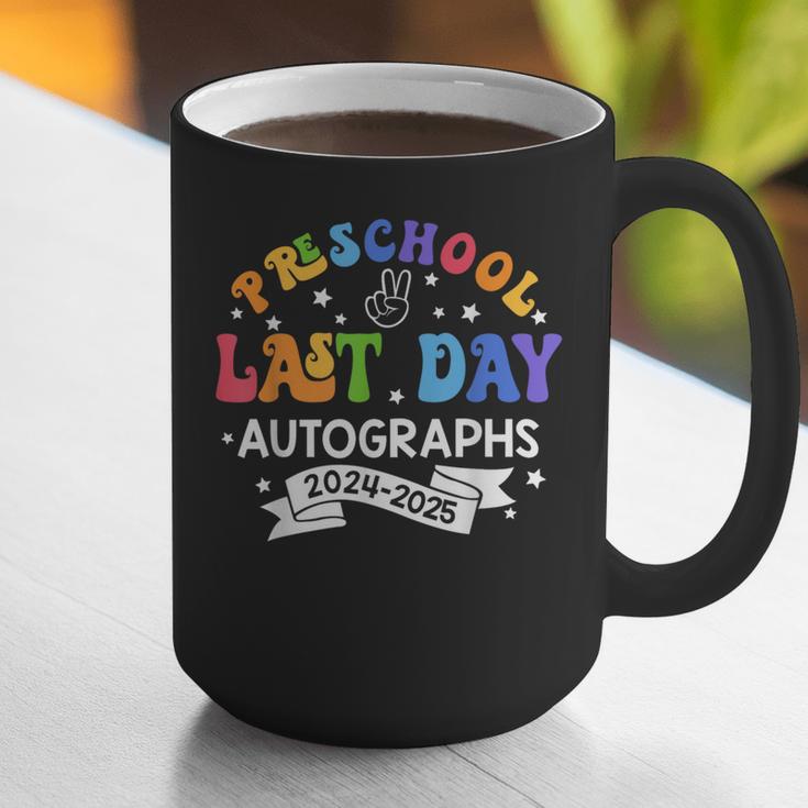 Last Day Of School Year 2025 Preschool Autograph Graduation Graphic Print Coffee Mug