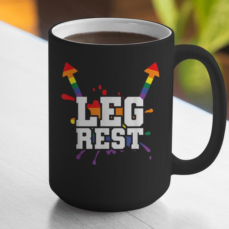 Leg Rest Naughty Dad Joke Vagitarian Lesbian Graphic Print Coffee Mug