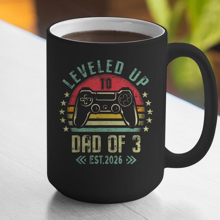 I Leveled Up To Dad Of 3 2026 Promoted To Dad Of Three Kids Graphic Print Coffee Mug