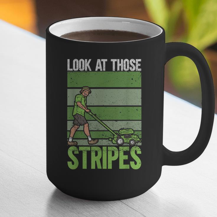 Look At Those Stripes Lawn Mowing Dad Lawn Mower Small Graphic Print Coffee Mug