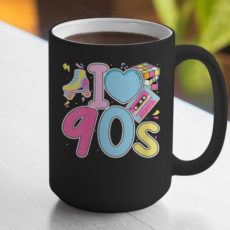 I Love 90's Retro Style Nostalgia Vibe 1990's Party Graphic Print Coffee Mug