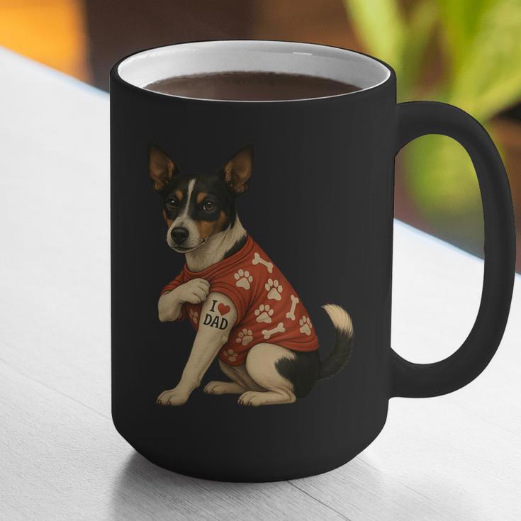 I Love Dad Tattoo Rat Terrier Dad Graphic Print Coffee Mug