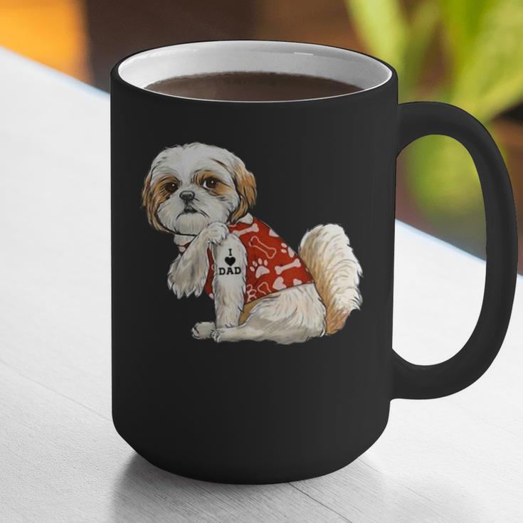 I Love Dad Tattoo Shih Tzu Dad Father's Day Graphic Print Coffee Mug I Love Dad Tattoo Shih Tzu Dad Father's Day Graphic Print Coffee Mug