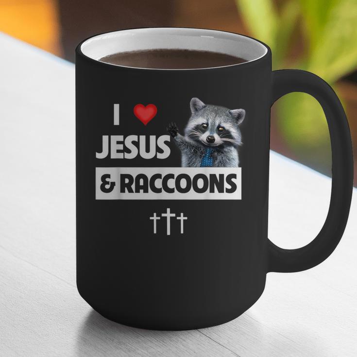I Love Jesus And Raccoons Mom Dad Christian Love Jesus Bible Graphic Print Coffee Mug