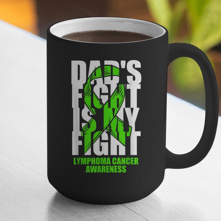Lymphoma Cancer Awareness Lime Green Ribbon Dad's Fight Graphic Print Coffee Mug