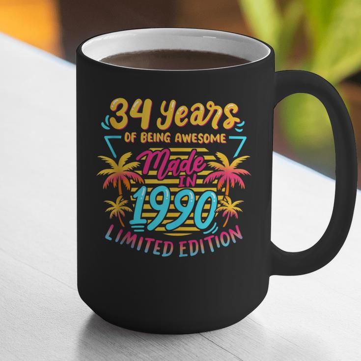 Made In 1990 Limited Edition 90s Nostalgia 34th Birthday Graphic Print Coffee Mug Made In 1990 Limited Edition 90s Nostalgia 34th Birthday Graphic Print Coffee Mug