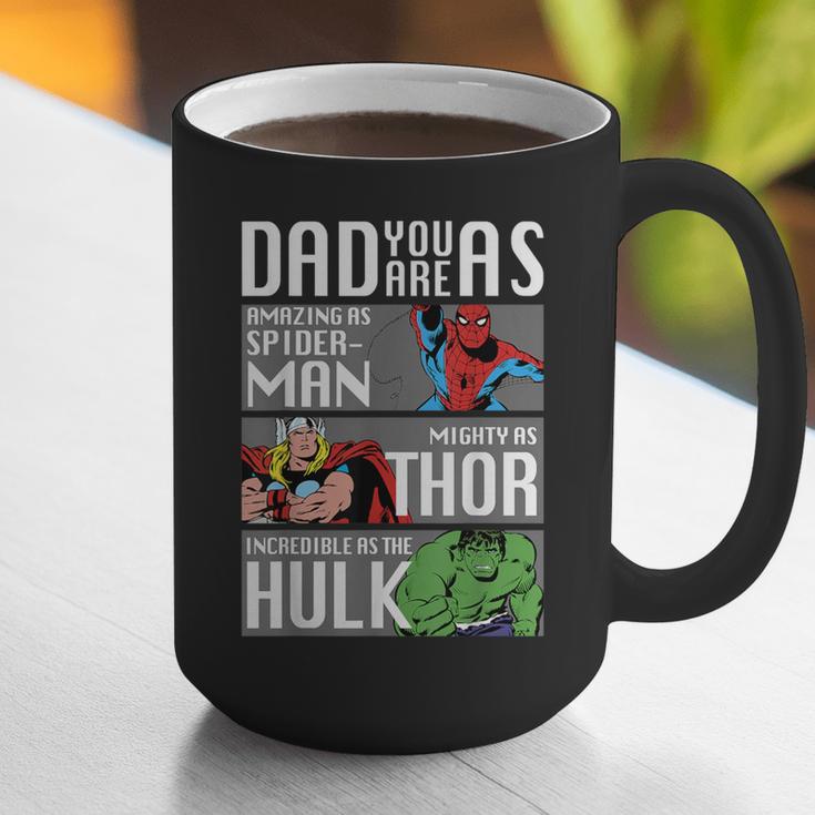 Marvel Father's Day Spider-Man Thor Hulk Dad Attributes Graphic Print Coffee Mug