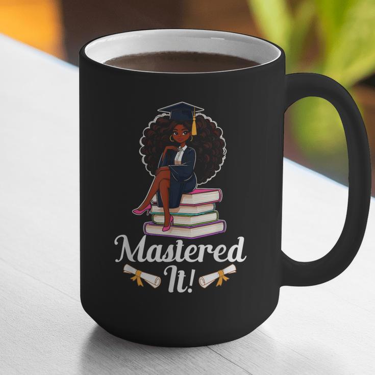 Mastered It Black Girl Masters Degree Graduation Black Queen Graphic Print Coffee Mug