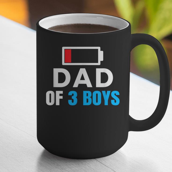 Matching Father's Day Low Battery Dad Of 3 Boys Graphic Print Coffee Mug