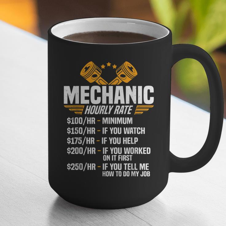 Mechanic Men Dad Hourly Rate Car Auto Garage Mechanic Graphic Print Coffee Mug